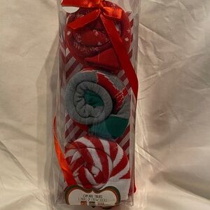 Cupcakes & Cashmere Red and White Festive Socks